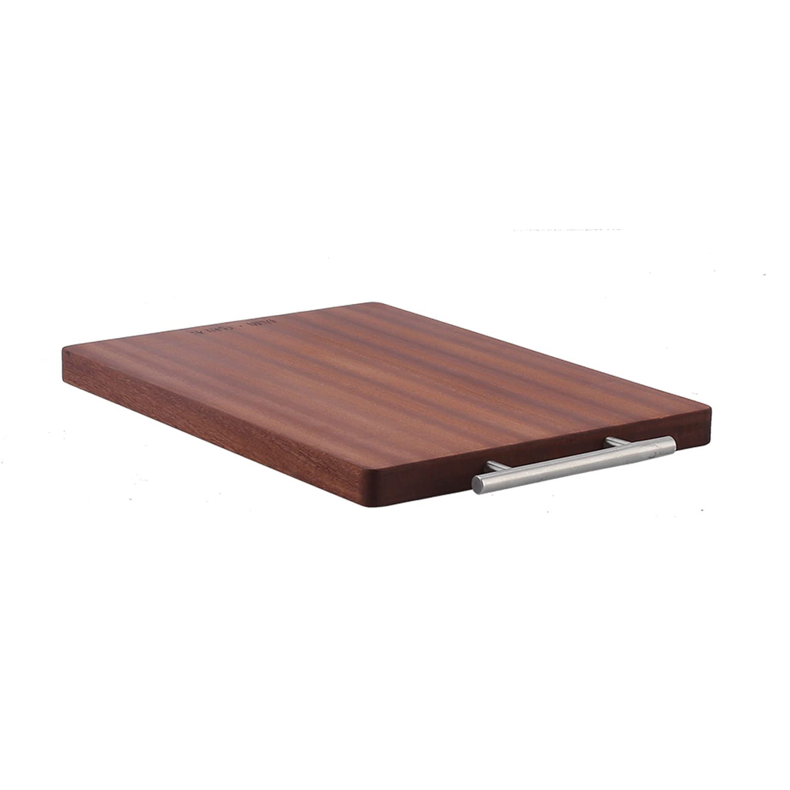 Tabla de cortar de madera, tabla de cortar de doble cara con asa, tabla de cocina antibacteriana natural para verduras, 40x28x2,5 cm (Cuadrada)