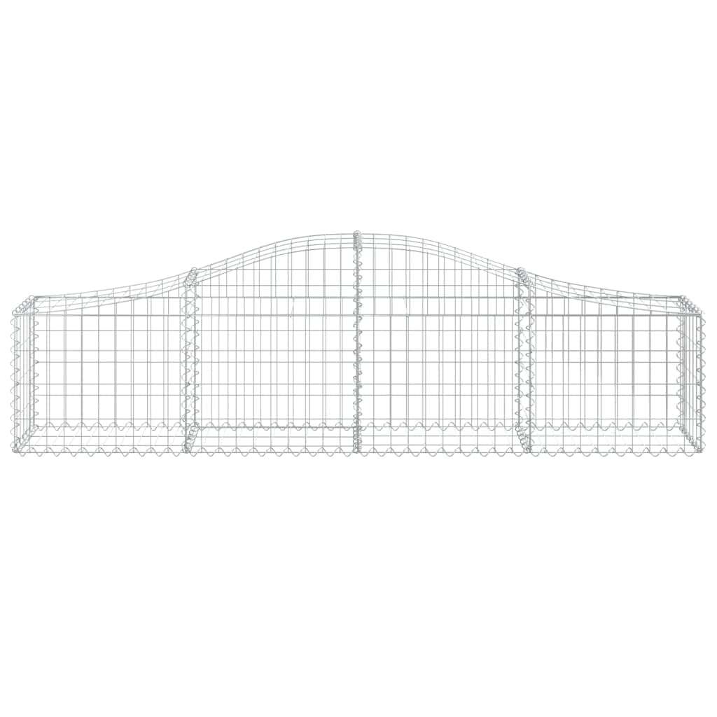 Gaviones con arco alto, 13 unidades, 200 x 30 x 40/60 cm, hierro galvanizado para barreras de jardín y protección visual, cestas de alambre estables como aislamiento acústico y paredes