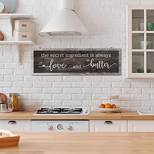 Jetec-The-Secret-Ingredient-Is-Always-Love-and-Butter-Sign-Funny-Wood-Kitchen-Sign-Funny-Farmhouse-Wall-Kitchen-Decor-Rustic-Kitchen-Wall-Decoration-157-x-47-InchBrown Jetec The Secret Ingredient Is Always Love and Butter Sign Funny Wood Kitchen Sign Funny Farmhouse Wall Kitchen Decor Rustic Kitchen Wall Decoration 157 x 47 InchBrown