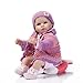 Nicery Reborn Baby Doll Renacer Bebé la Muñeca Vinil Simulación Silicona Suave 18 Pulgadas 45cm Boca Natural Niña Niño Juguete vívido Almohadilla roja Ojos Cerca