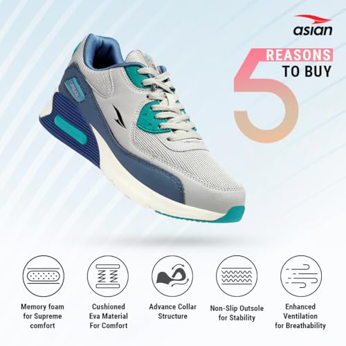 Image of ASIAN Men's Sports & Casual Shoes with Max Cushion Technology with Memory Form Sneaker Shoes for Men & Boy's | Chrome-02 & Urban-06