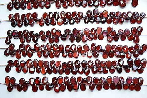 Garnet rouge naturel perles briolettes poire 7x13mm pour confectionner des bijoux