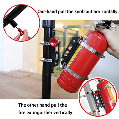 MFC New Multi-purpose Aluminum Adjustable Fire Extinguisher Holder Mount with 8 Clamps(4 pcs extra adjustable rings for spare using) Fit for Jeep Wrangler UTV Polaris RZR Ranger