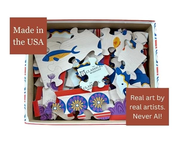 Treasures of Knossos: Minoan Dolphins Children's 48-Piece Floor Puzzle by The Classical Workshop - Image 5