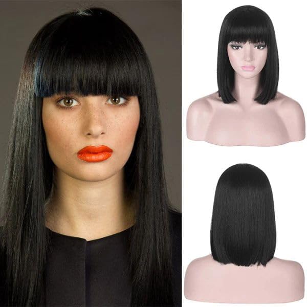 Formal Straight Cut Shiny Realistic Fake Women Hair Wig