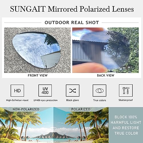 Image of SUNGAIT Women's Lightweight Oversized Aviator Sunglasses