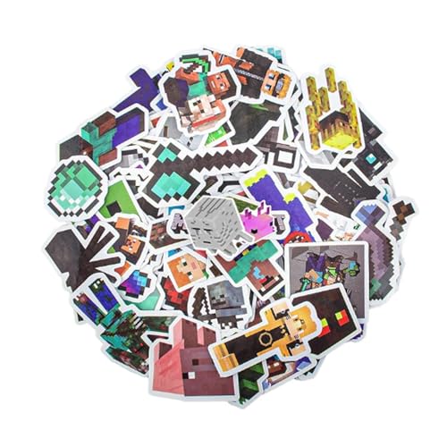 200 pegatinas Minecraft de dibujos animados de la serie Pixel, juego de pegatinas para niños, resistentes al agua, pegatinas para el frigorífico, para botella de agua, monopatines, portátiles y más