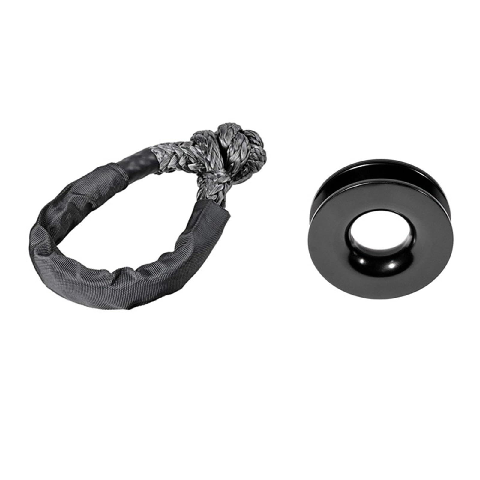 Corda Di Traino Grillo Morbido Sintetico Con Resistenza Alla Rottura Di 41.000 Libbre, Grilli Robusti Da 1/2" X 22 Pollici Con Manicotto Protettivo For Il Recupero Del Veicolo Facile E Sicuro(Grey Rin