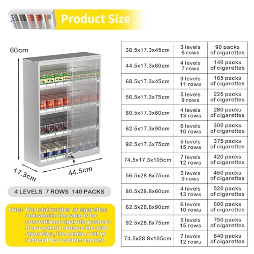 Présentoir à cigarettes élégant en aluminium avec vitrine verrouillable solide - 3
