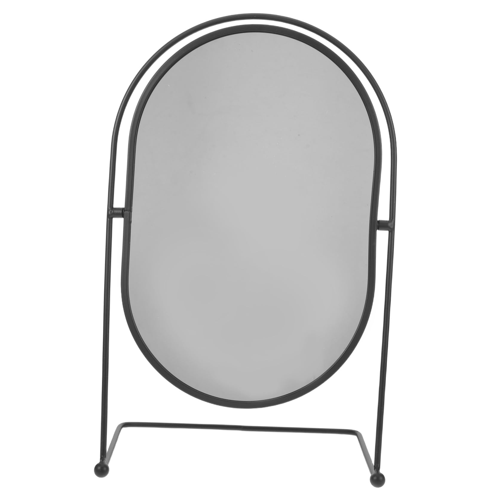 CALLARON Ovaler Schminkspiegel mit Ständer Drehbarer Hochauflösender Kosmetikspiegel für Schlafzimmer und Studentenwohnheim Großer Schwarzer Tischspiegel für Tägliche Anwendung und Make-up
