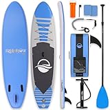 SereneLife Inflatable Stand Up Paddle Board - Wide Stable Design, Non-Slip Deck for Adults & Youth with Premium Paddle Board Accessories: Carry Bag, Dual Action Pump, Paddle, Ankle Leash - 10'6'