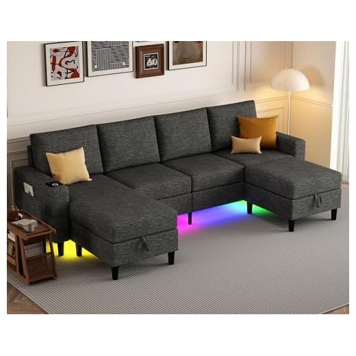 Smart Module Sectional Sofa with LED