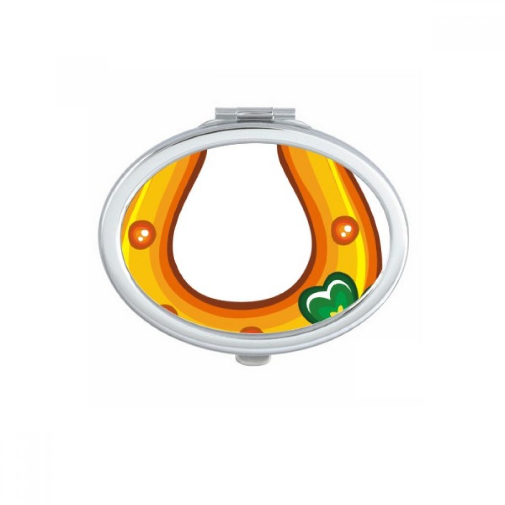 Miroir de poche trèfle à quatre feuilles type U mignon petit miroir de maquillage ovale