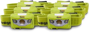 BRIGHT STAR Vision Rechargeable LED Headlamp 6Pack, Intrinsically Safe, MultiMode Lighting, IPX4 WaterResistant, USB Rechargeable with Fast Charging