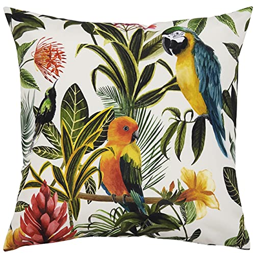 furn. Parrots Outdoor Cushion Cover, Multi/Teal, 43 x 43cm
