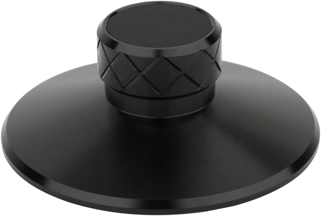 POPETPOP Vinyl Record Weight Clamp and Turntable Stabilizer, Black Aluminum Magnesium Alloy Disc Vibration Reducer Compatible with Vinyl Players and Home Audio Systems