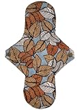 Wilde Maiden Co. 12in Handmade Reusable Pad, Reusable Sanitary Napkin, Leaves Pattern