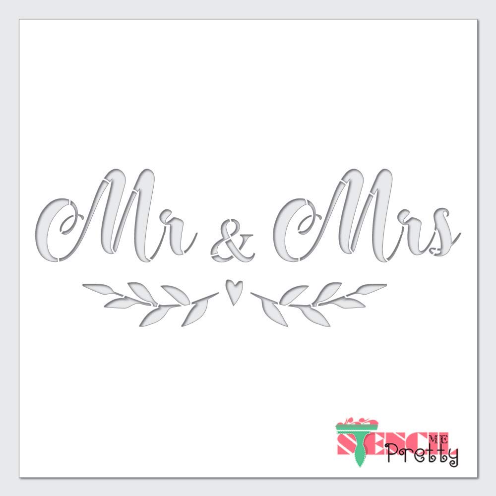 Amazon.com: Stencil - Mr & Mrs Wedding Day Sign Making DIY Template Best Vinyl Large Stencils for Painting on Wood, Canvas, Wall, etc.-XS (12
