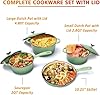 Hisencn Enameled Cast Iron Cookware Set - 7 Piece Set of Dutch Ovens, Sauce Pan, Skillet, 3 Lids, Dutch Oven Set, Ceramic Coated Cast Iron, Heavy Duty, Gas/Induction Compatible (Pistachio Green) #5