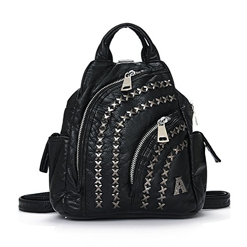 Sac à dos portable polyvalent féminin aux finitions MS rivet et design épuré