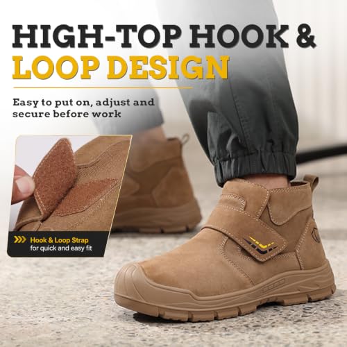 Image of GLANOUDUN Steel Toe Work Shoes for Men Spark Resistant Welding Shoes
