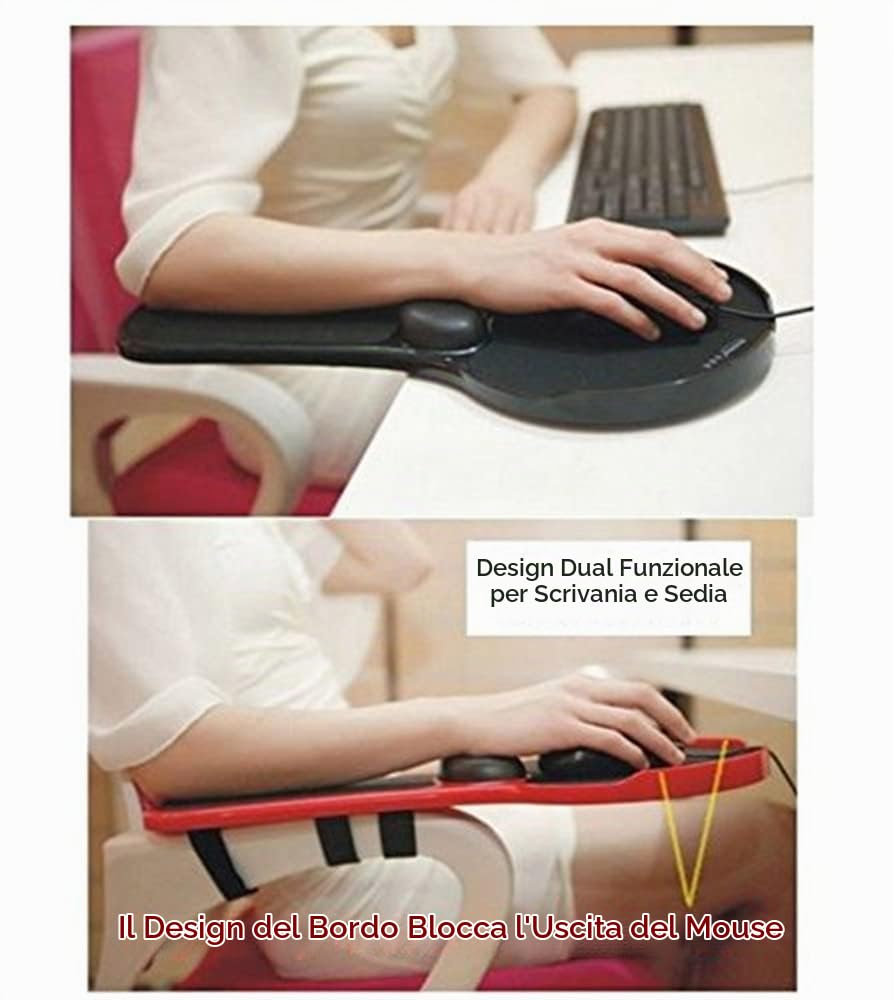 XICHEN® Poggiapolsi regolabile di alta qualità per computer – Scrivania e sedia doppio scopo attaccabile per casa e ufficio – Tappetino per mouse ergonomico (nero)