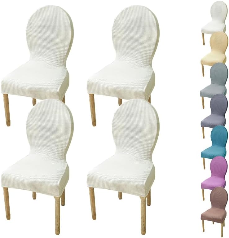 Set di 4/2/6 coprisedie in velluto elasticizzato moderno per sedie da pranzo con schienale curvo, per sedie da cucina, senza braccioli, protezioni morbide ed eleganti per sedie da pranzo