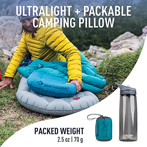 Image of Sea to Summit Aeros Ultralight Inflatable Camping and Travel Pillow, Large, Aqua