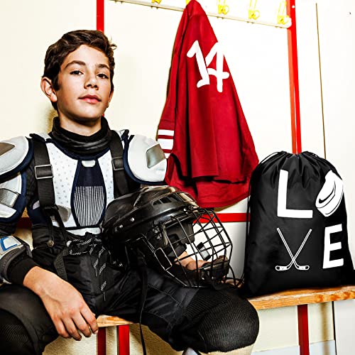 Sinmoe 6 Pcs 13.4 x 16.9'' Hockey Gift Bag Large Hockey Party Favor Bags Sport Goodie Drawstring Bag for Men Women Gym Shopping Sport Birthday Travel Class Yoga Party Celebration Activity4