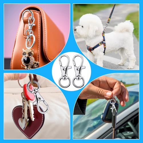 100-teiliges Schlüsselanhänger-Set, 50 Schlüsselanhänger-Clips, Haken und 50 Schlüsselanhängerringe, Karabinerverschlüsse mit Schlüsselanhängerringen, Zubehör für die Schmuckherstellung