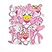 HENJIA Pack Cartoon Rose Panthère Autocollants Étanche PVC Planche À roulettes Ordinateur Portable Guitare Bagages Moto Scrapbook Autocollant Enfants Jouets 10 Pcs