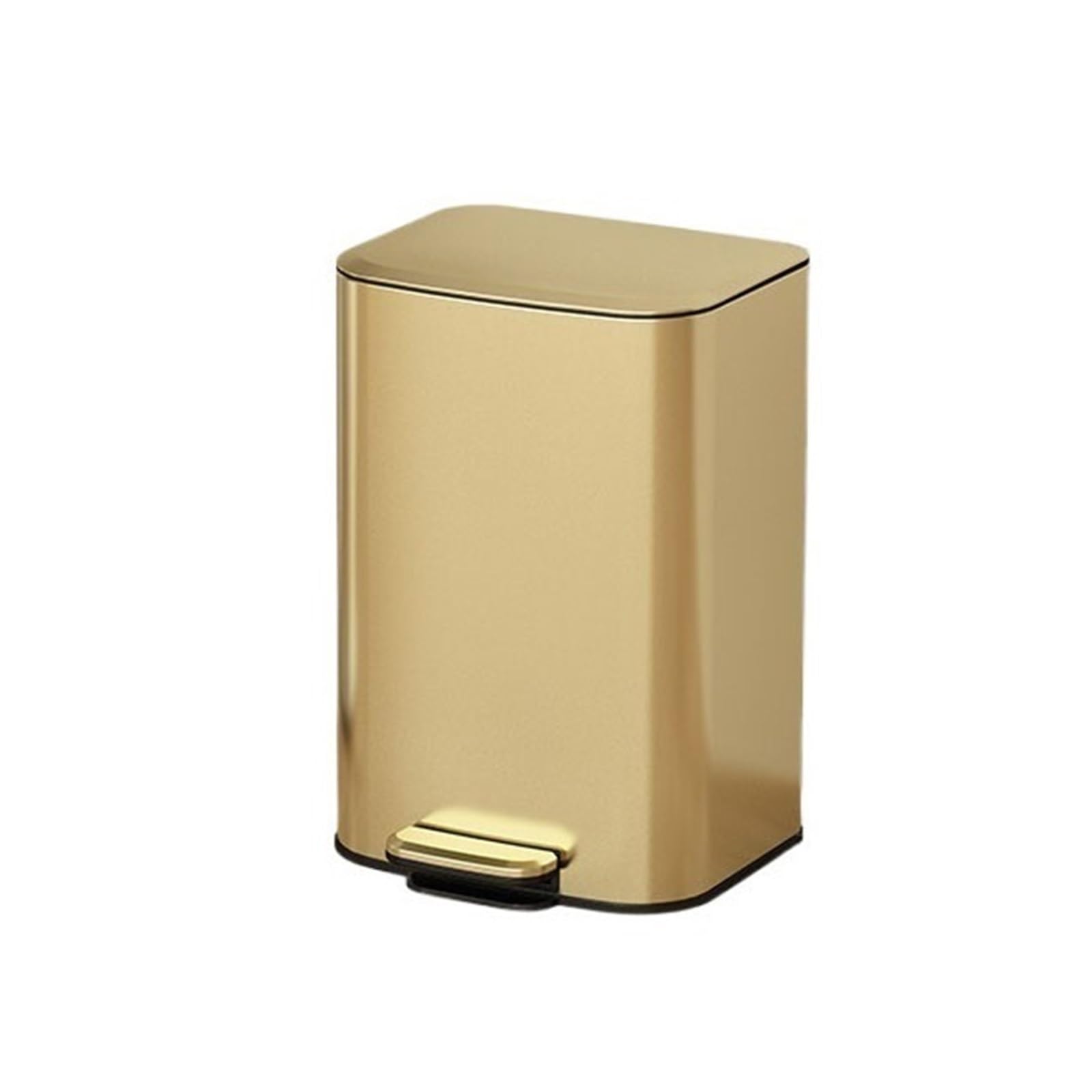 Dustbin Stainless Steel Step-On Kitchen Trash Can Soft-Close Lid, Removable Liner for Home, Office, Commercial(Gold)