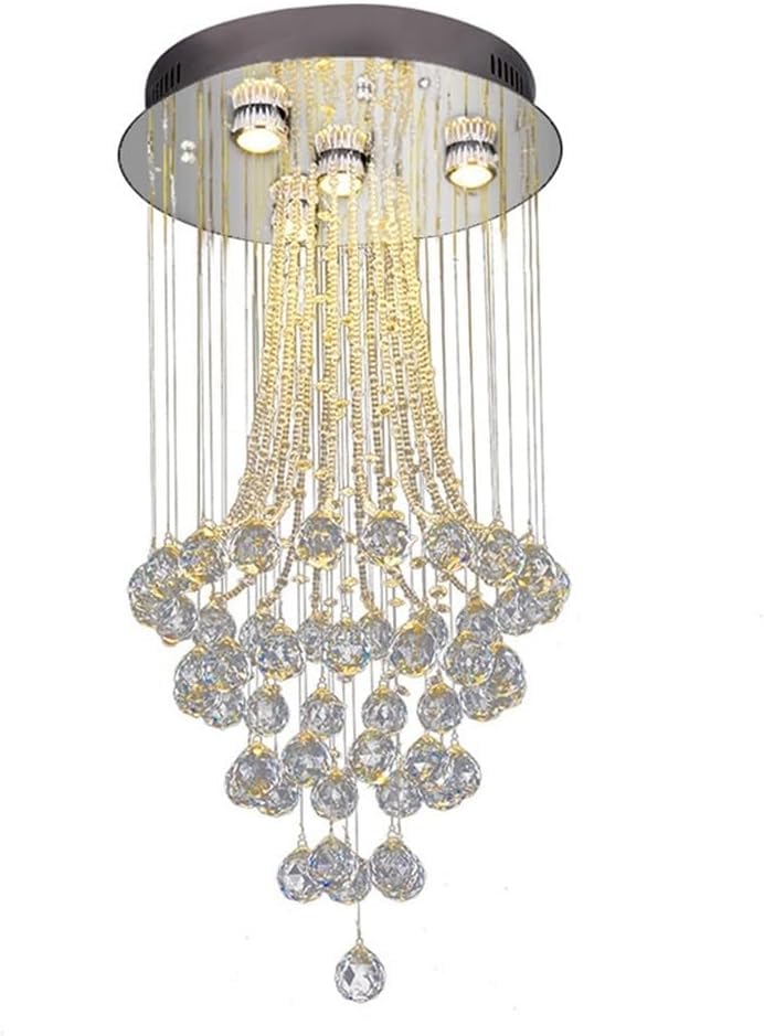 Lustre en cristal moderne GWJKG à LED, luminaire de prestige en spirale pour grand salon