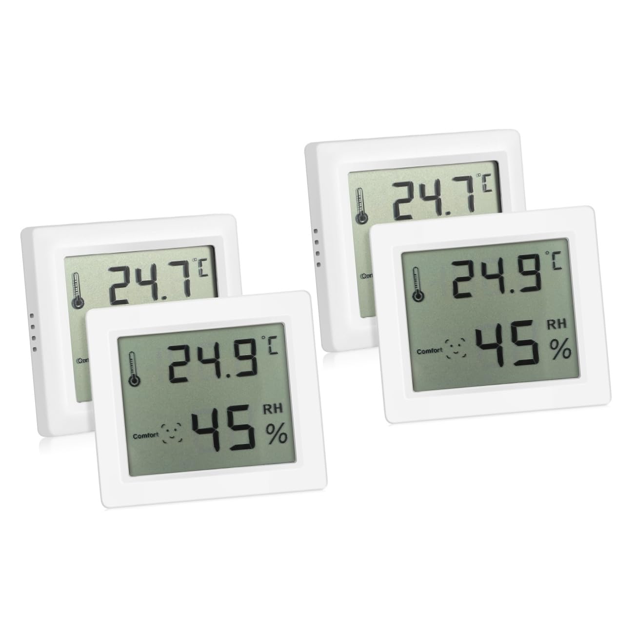 ifundom 2 Sätze Hygrometer Feuchtigkeitsmessgerät Für Zimmer Digital Drinnen Thermometer Innenumwelt Haushalt Temperaturüberwachung Zu Hause Abs 2 Stücke * 2