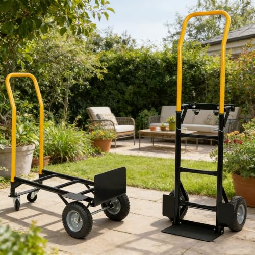 Carretilla multiusos convertible con ruedas giratorias y plataforma resistente miniatura 6