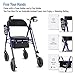 Lightweight Rollator Walker with Seat & Backrest - Foldable Mobility Aid for Seniors, 8