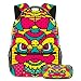Mochila escolar con estuche de lápices Mochila ajustable de gran capacidad para la escuela, juego de dardos, Multicolor19