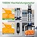 Besroy Stabmixer Set 5 in 1, 1100W Pürierstab Elektrisch, Stufenlose Geschwindigkeit, Edelstahl Hand Blender inkl. Schneebesen, Milchaufschäumer & Messbecher, Ideal für Suppen, Smoothies