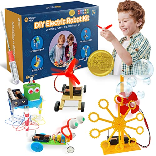 Kangokids Robotics Kit, Robot Toys for Kids 5-7, DIY Toy Robot Kit with 4 Bots, Build Your Own Robot for Kids 8-12 - STEM Kits & Stem Projects for Kids Ages 8-12 - Robot Toys for Kids 8-12