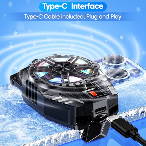 Image of Sounce Smart Magnetic Mobile Cooling Pad Instant Phone Cooler with LED Temperature Monitor Advanced Semiconductor Chip Compatible with iPhone & Android (Black, 7.9 CM)
