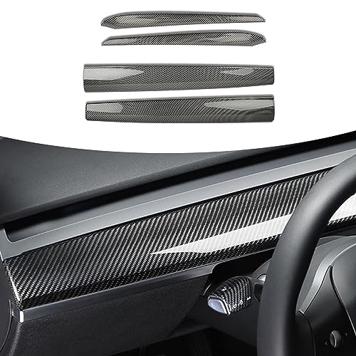 Dash Wrap Door Trim Panel for Tesla Model 3 Model Y Accessories 2020 2021 2022 2023 ABS Carbon Fiber Dashboard Cover Wrap