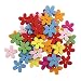 Colorful Flower Flatback Wooden Buttons Sewing Craft Scrapbooking 100pcs
