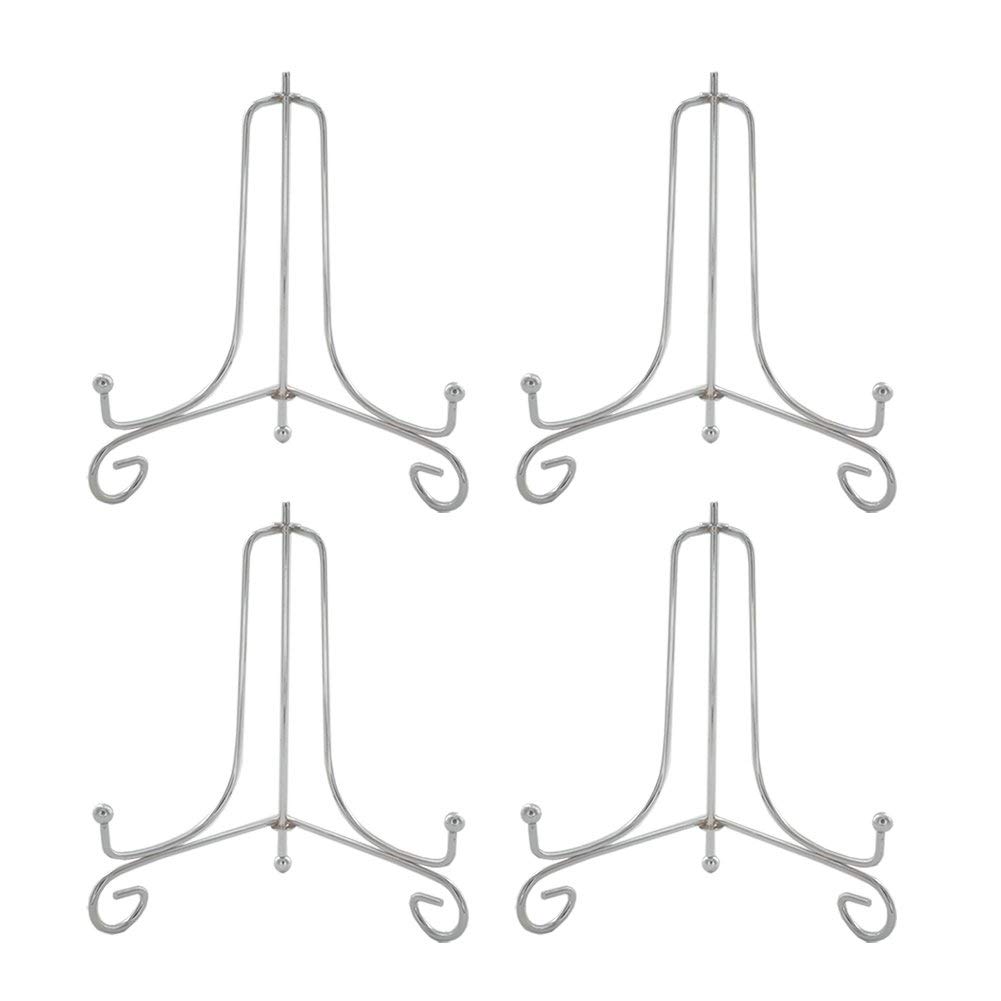 6 Inch Silver Iron Plate stand Holder Easel Display stand for Plate,Picture,Photo and more,4 pcs.