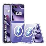 FDHYFGDY Cover per Motorola razr 70 Ultra/60 Ultra Custodia Magnetica, Custodia Protettiva Antiurto Anti-ingiallimento, Cover in PC Ultrasottile e Antigraffio,Trasparente