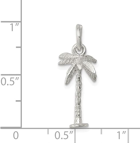 Miniatura 2 de Colgante de plata de ley 925 maciza con colgante de palmera (0.787 in x 0.394 in)