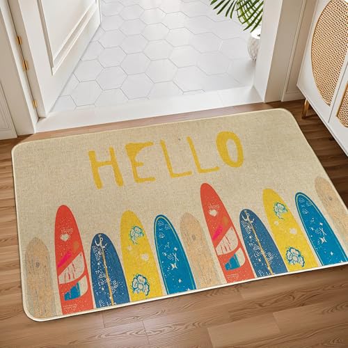 Image of Yellow Weaves 1 Pc Jute Texture Non-Slip Bathmat, Water Absorbent Floor mat, Rugs, Door Mats for Bathroom, Living Room, Bedroom, Entrance, Outdoor, Kitchen, Office (Beige)