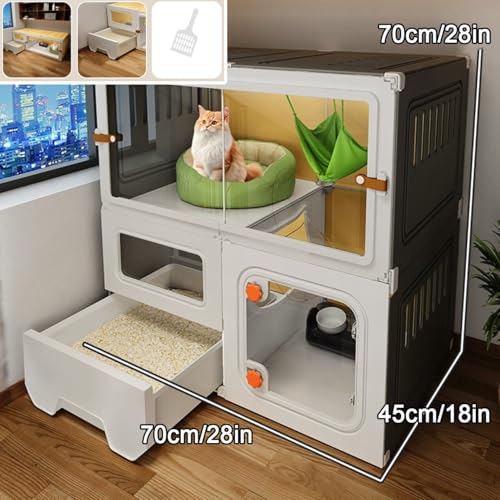 Jaula transparente para gatos que soluciona la limpieza del arenero 3