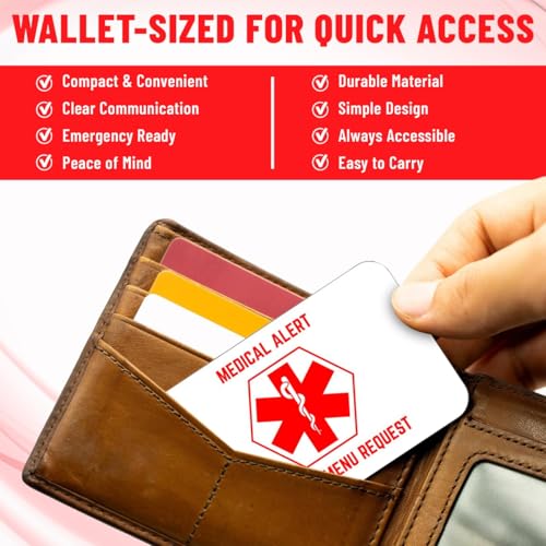 Image of Bariatric Card for Restaurants, Special Menu Request Card, Portion Control Restaurant Request for Bariatric or Gastric Sleeve Patients, Wallet Sized, Set of 2 Cards (2, White, 3.375in x 2.125in)