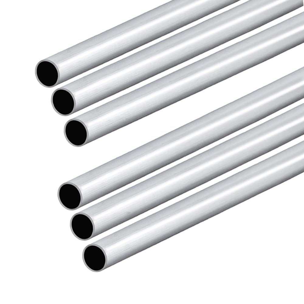 16 inch Aluminum Round Tube,3/16" OD 1mm Wall Thickness,6063 Aluminum Hollow Seamless Straight Tubing 6 Pcs