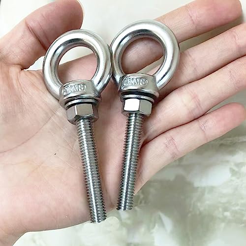 Aivoof AIVDHLSM8X50-04 Shoulder Eye Bolt, 4 Pack M8 Stainless Steel Eye Bolts 2 Inch Heavy Duty Eyebolts Screws In Eye Hooks thumb #1